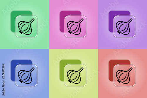 Set of garlic icons