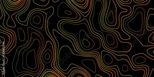 Modern background for covers, invitations, posters, banners, flyers. Abstract papercut and color multi layer gradient on vector green pattern background. Modern paper cut topography water map cover 