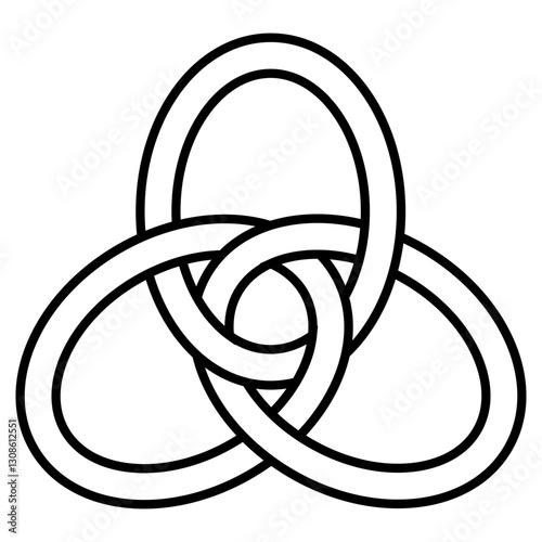 Intricate Black Celtic Knot Symbolic Pattern in Simple Outline
