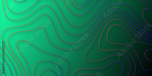 Modern background for covers, invitations, posters, banners, flyers. Abstract papercut and color multi layer gradient on vector green pattern background. Modern paper cut topography water map cover 