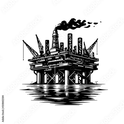 oil gas platform logo design