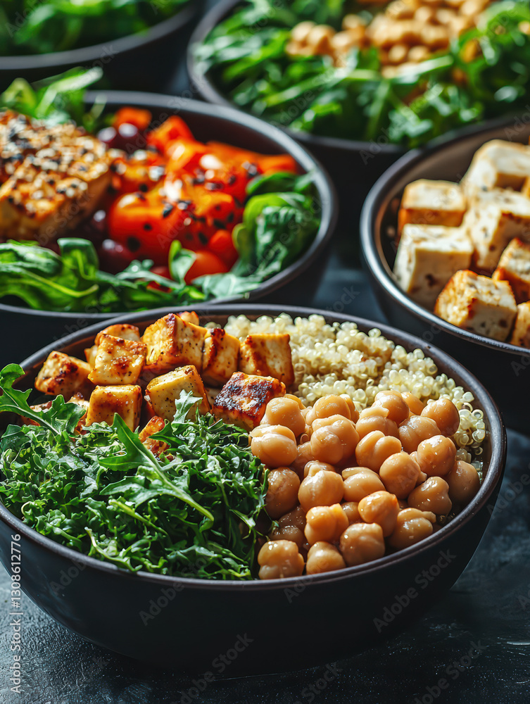 A colorful Vegan Bowl: A vibrant and delicious vegan bowl, bursting with colors and textures from an array of fresh and wholesome ingredients. A feast for the eyes. A colorful Vegan Bowl: A vibrant and delicious vegan bowl, bursting with colors and textures from an array of fresh and wholesome ingredients. A feast for the eyes.