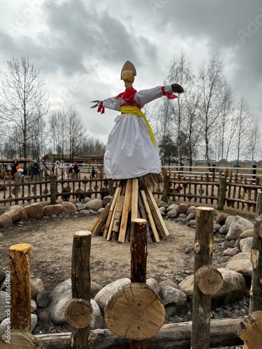 Maslenitsa is a holiday among the Slavic peoples. Traditional Slavic Ritual of Burning Marzanna Effigy to Celebrate Spring Equinox