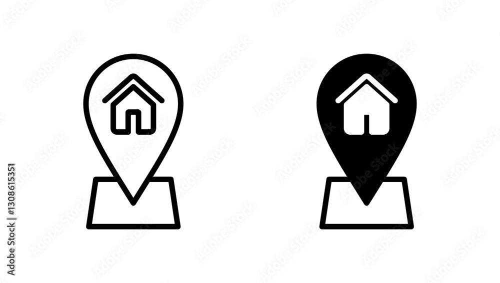 Address icon vector. home location sign and symbol. pinpoint Address icon vector. home location sign and symbol. pinpoint