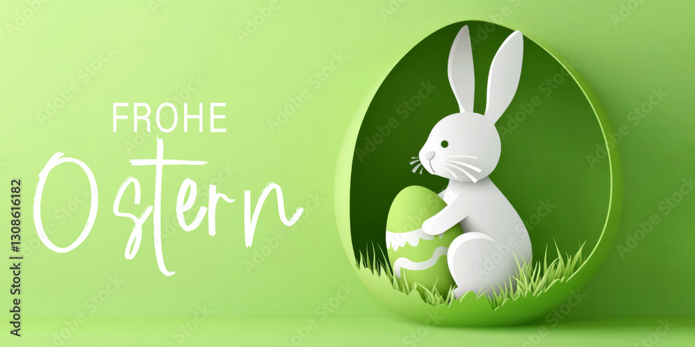 Φωτογραφία Frohe Ostern Feier Ferien Konzept Grußkarte, Karte mit deutschem Text - Papier S