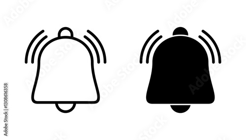 Bell icon vector. Notification sign and symbol for web site design