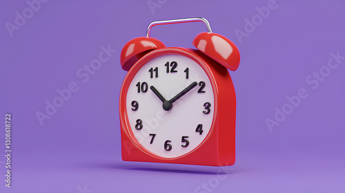 Wallpaper Mural 3d Red Calendar with clock icon on isolated purple background. Reminder notification or Time management concept. Website Ui design icon. Minimal 3d cartoon red calendar time zone icon Torontodigital.ca