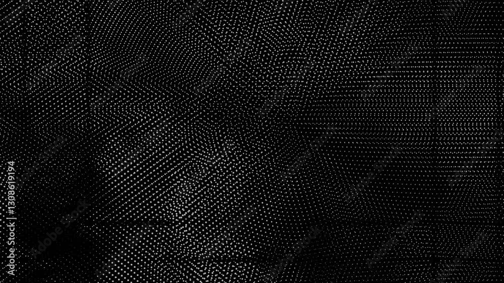 high technology animated technological background with randomly glowing dots and fading out, data information matrix animation	
