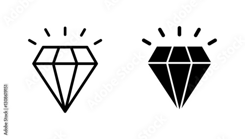 Diamond icon vector. diamond gems sign and symbol