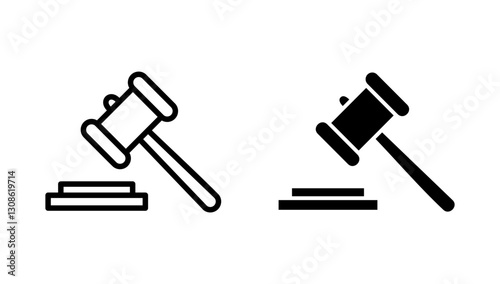 Gavel icon vector. judge gavel sign and symbol. law icon. auction hammer