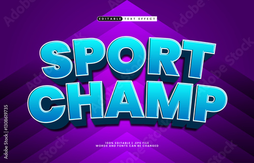 sport champ editable text effect with a baseball and sport text effect