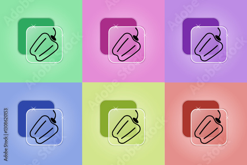 Set of pepper icons