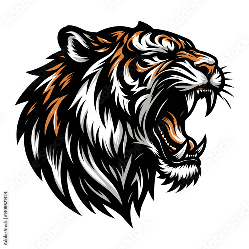 Wallpaper Mural Tiger vector and illustrations. Torontodigital.ca