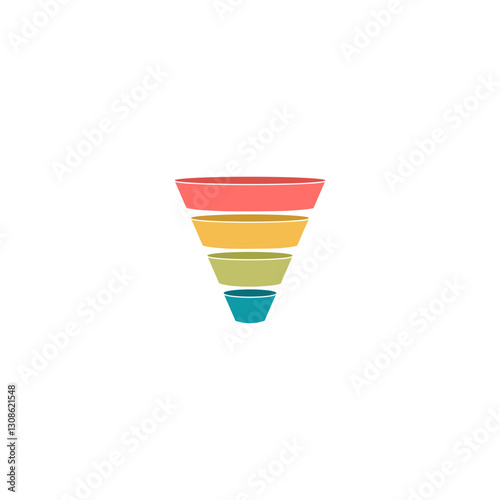 Sales funnel business icon isolated on white background