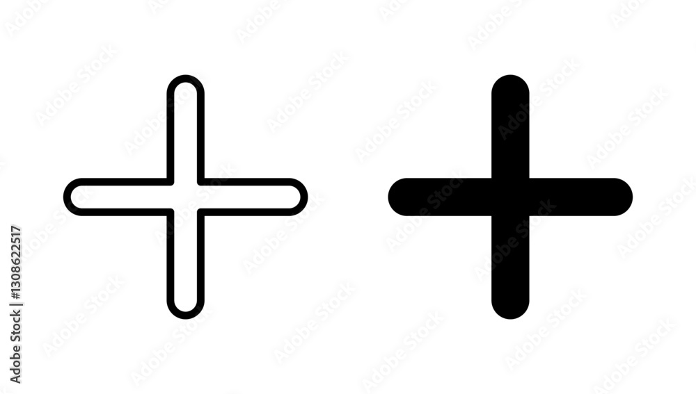 Plus icon vector. Add plus sign and symbol Plus icon vector. Add plus sign and symbol