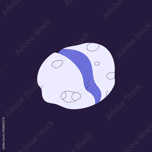 Icon false Giant puffball. Split inedible purple mushroom with round shape. Hallucinogenic forest fungus. Psychedelic boletus, poisonous bolete, venomous fungi. Flat isolated vector illustration
