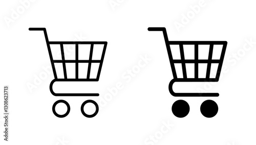 Shopping icon vector. Shopping cart sign and symbol. Trolley icon