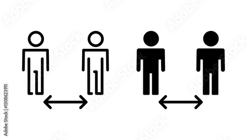 Social distance icon vector. social distancing sign and symbol. self quarantine sign