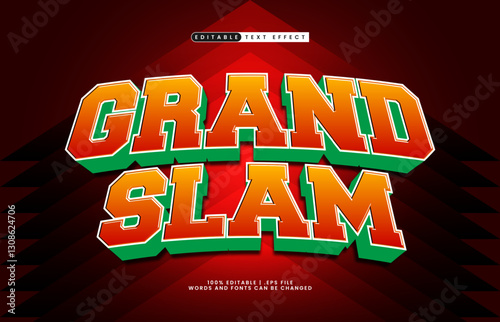 grand slam editable text effect with a baseball and sport text effect