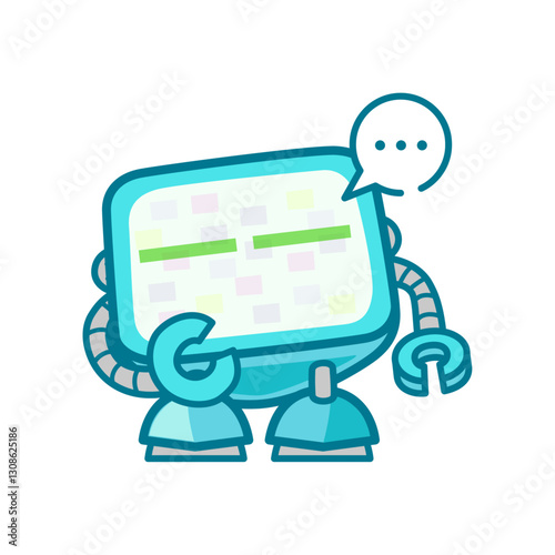 考え中のテレビモニタータイプのロボット