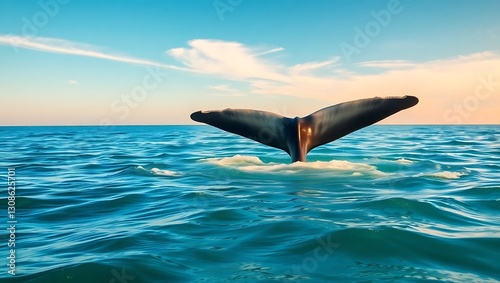 Wallpaper Mural "Majestic Whale Tail Emerging from Serene Waters" Torontodigital.ca