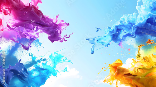 Abstract colorful background with flying colors and beautiful gradients, creating a vibrant and energetic composition.