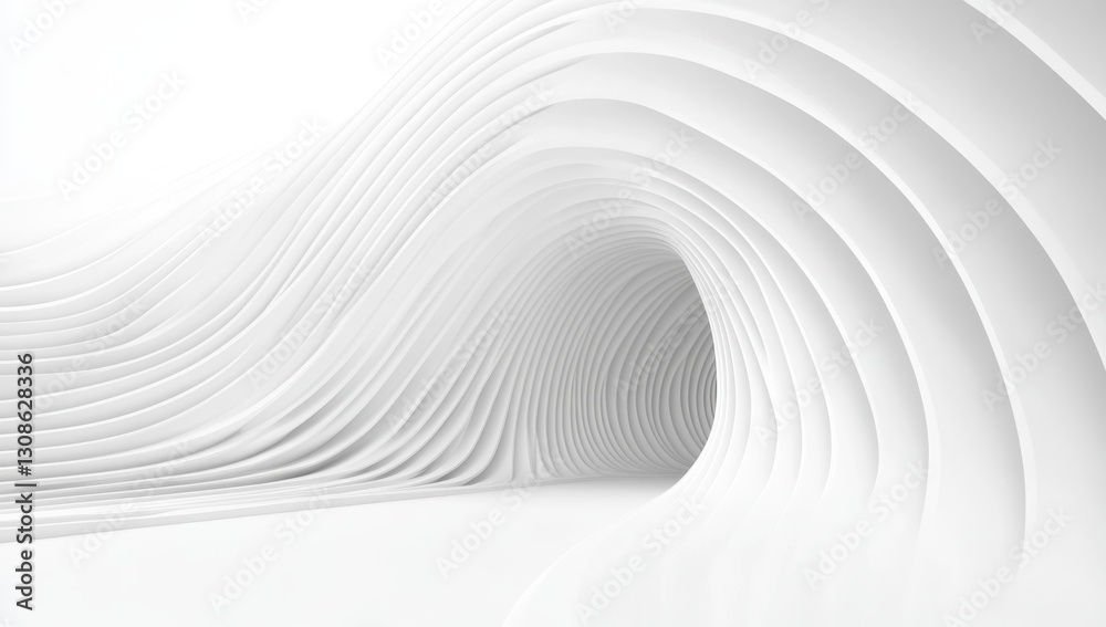 Abstract White Architectural Tunnel Abstract White Architectural Tunnel