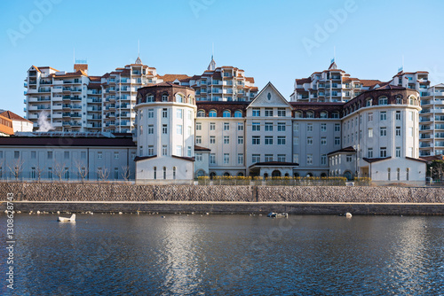 Obraz na płótnie 宝塚市の朝の風景 w salonie