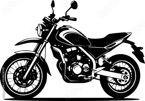 Vintage Cruiser Motorcycle Clipart for Nostalgic and Biker Themes