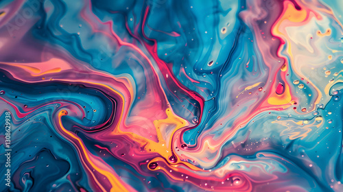 Abstract colorful liquid swirls and curves creating a mesmerizing artistic pattern with flowing motion.