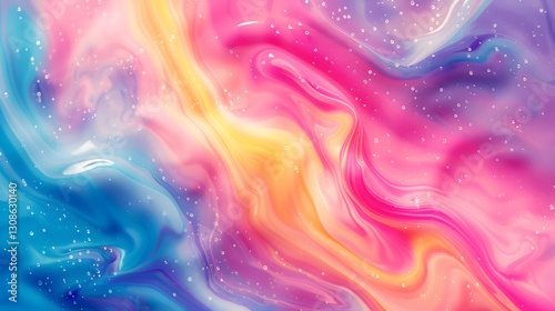 Abstract colorful liquid swirls and curves creating a mesmerizing artistic pattern with flowing motion.