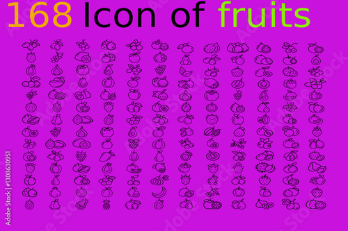 Set of fruits Icon in a vector illustration