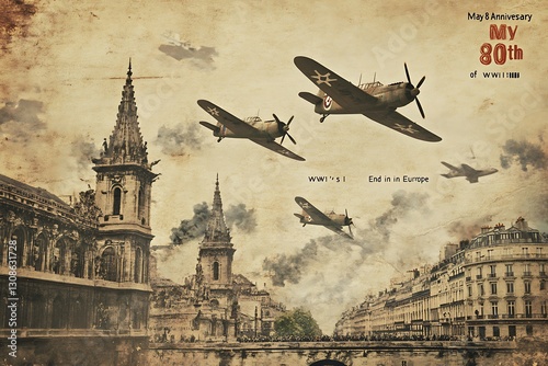 Commemorative Poster Design for WWII's 80th Anniversary End photo