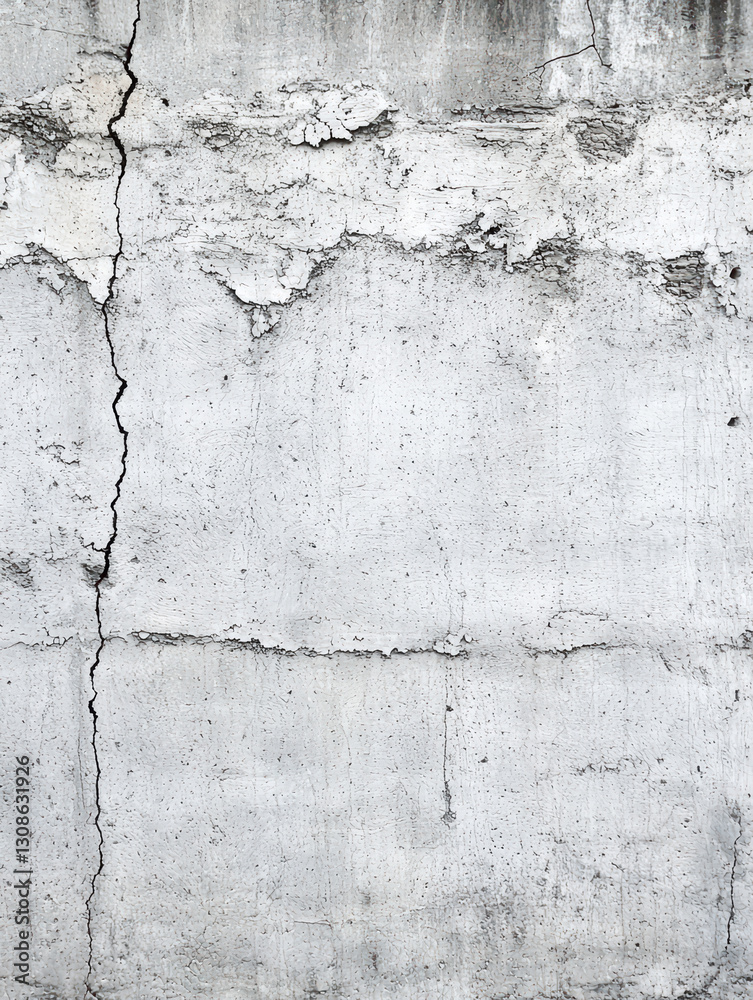 Obraz premium Weathered Wall: A detailed, textured close-up reveals the raw, imperfect beauty of an aged concrete wall, showcasing cracks, and imperfections. 