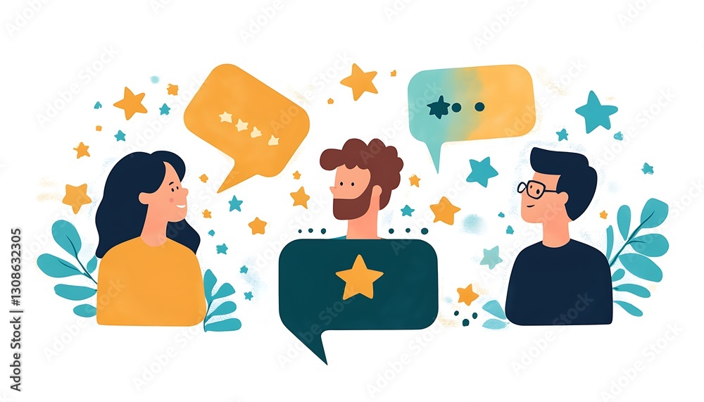 Happy people giving positive feedback. Happy people giving positive feedback.