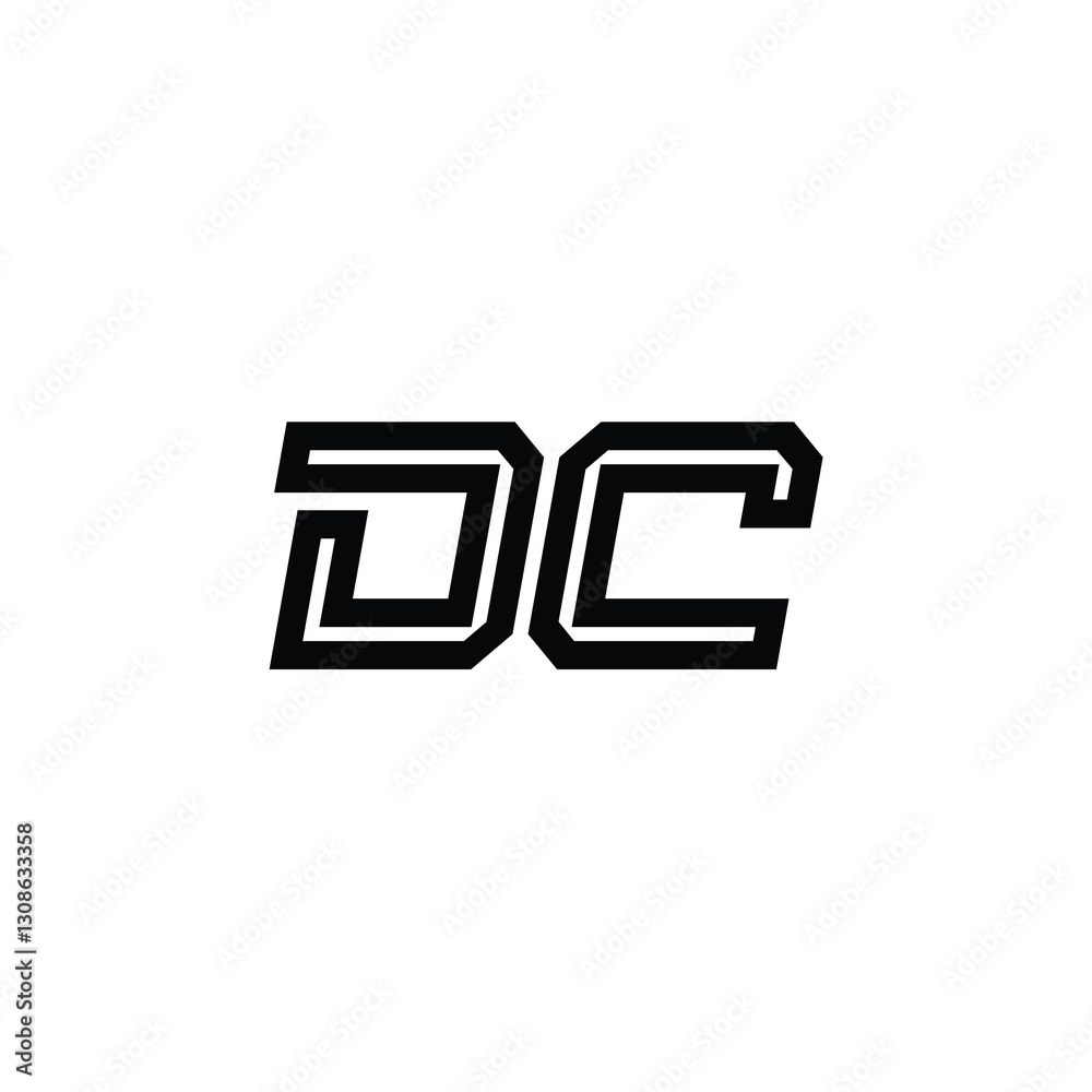 Fototapeta premium DC monogram logo design letter text name symbol monochrome logotype alphabet character simple logo