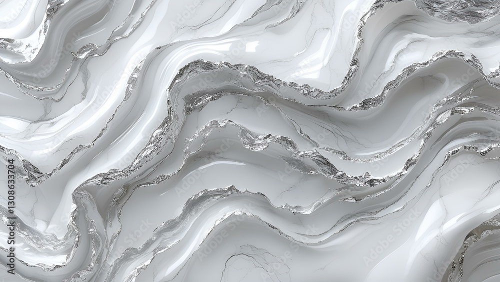 White silk and water textures create a shiny, rippled wave pattern White silk and water textures create a shiny, rippled wave pattern