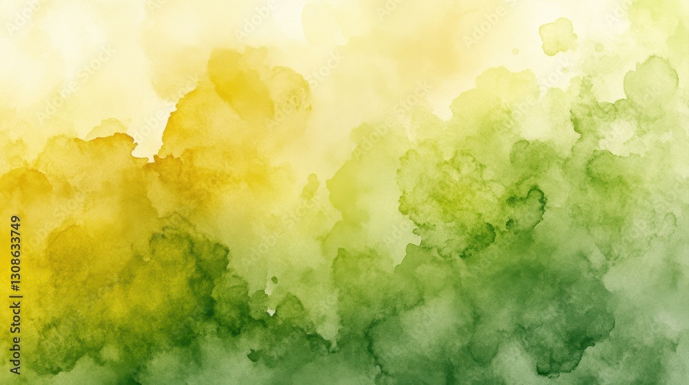 Fototapeta premium Lemon yellow and amber watercolor abstract design creative artwork art studio bright atmosphere artistic perspective