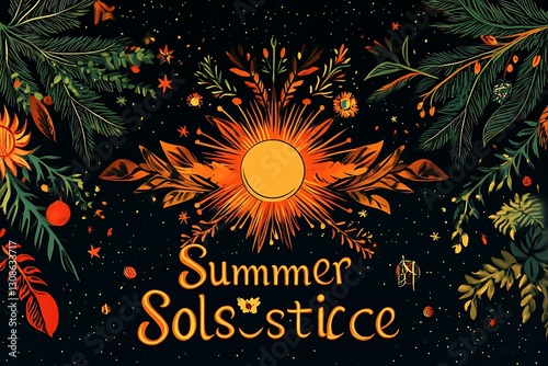 Fresh Summer Solstice Logo with Clean Solar Motif
