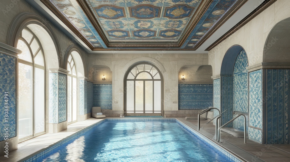 Obraz premium Luxury Indoor Pool, Elegant Interior