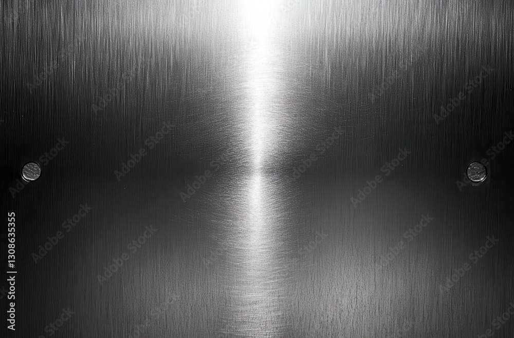 Obraz premium Smooth Brushed Metal Surface with Reflections and Shiny Texture Ideal for Backgrounds and Abstract Designs in Modern Interior and Industrial Themes