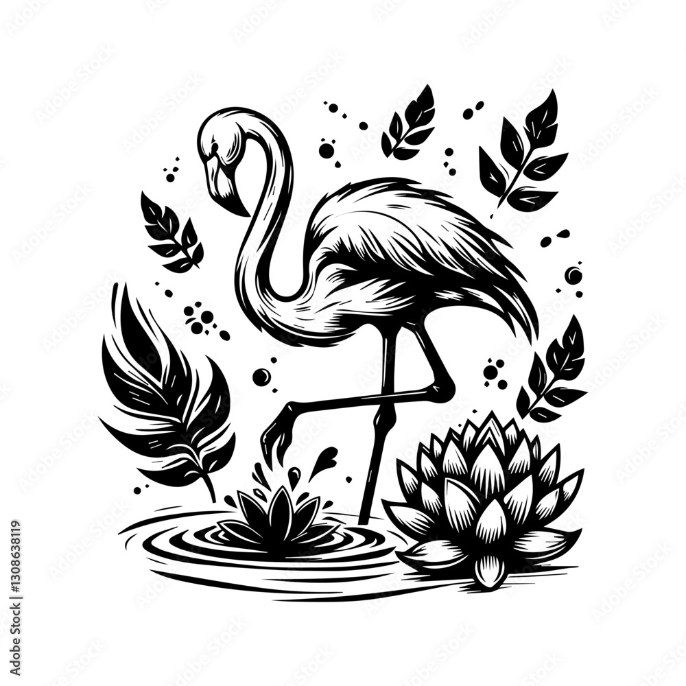 Fototapeta premium flamingo bird logo design. flamingo bird vector logo design