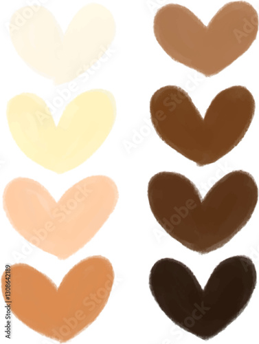 heart shape skin tone colour illustration