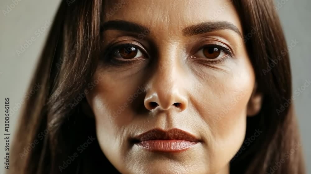 Expressive female portrait in natural light with subtle emotional change Expressive female portrait in natural light with subtle emotional change