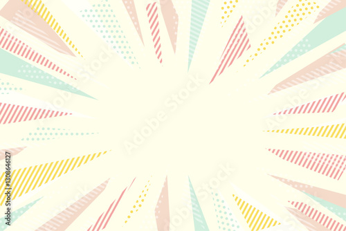 ポップな集中線の背景イラスト