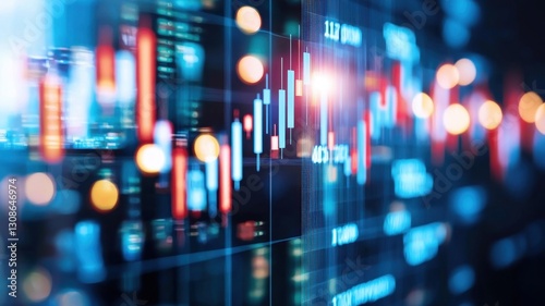 Trade technology, and investment analysis. Big data chart on city background. Business development, financial plan and strategy. Analysis finance graph and market chart investment