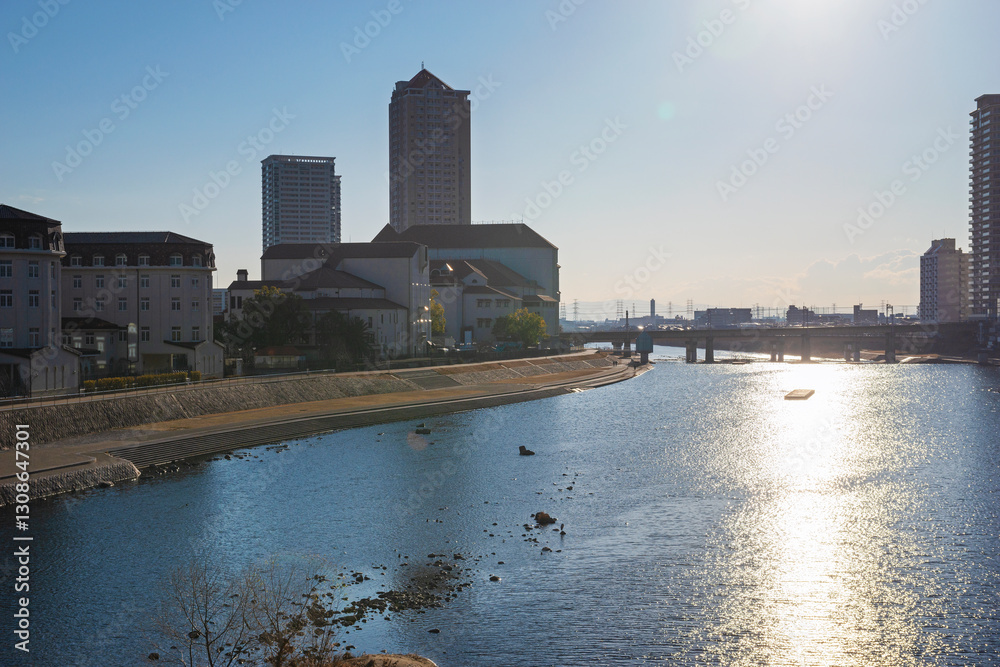 Fototapeta premium 宝塚市の朝の風景