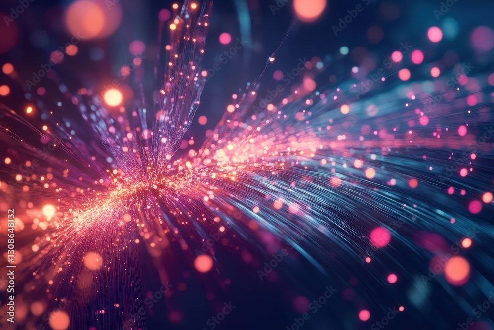 Obraz premium Multicolored wire head emitting particles