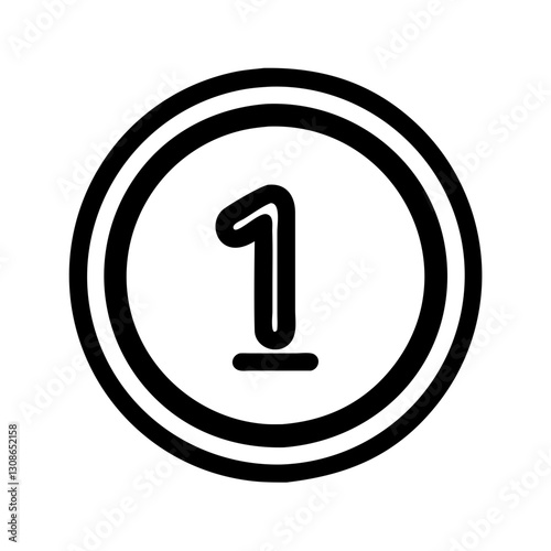 Number 1 inside outlined circle