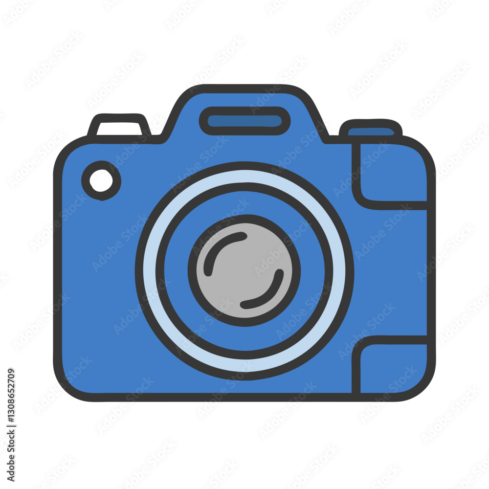 Blue DSLR camera icon